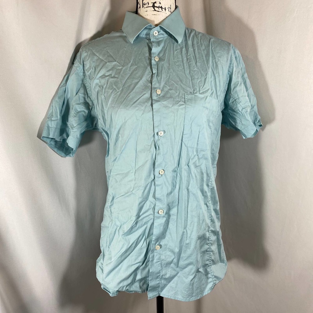 Devred Woman's Coupe Adjustee Short Sleeve Button Down Shirt Sz L